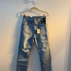 Levi's Women's Light Blue Straight Jeans 501 Original Croped